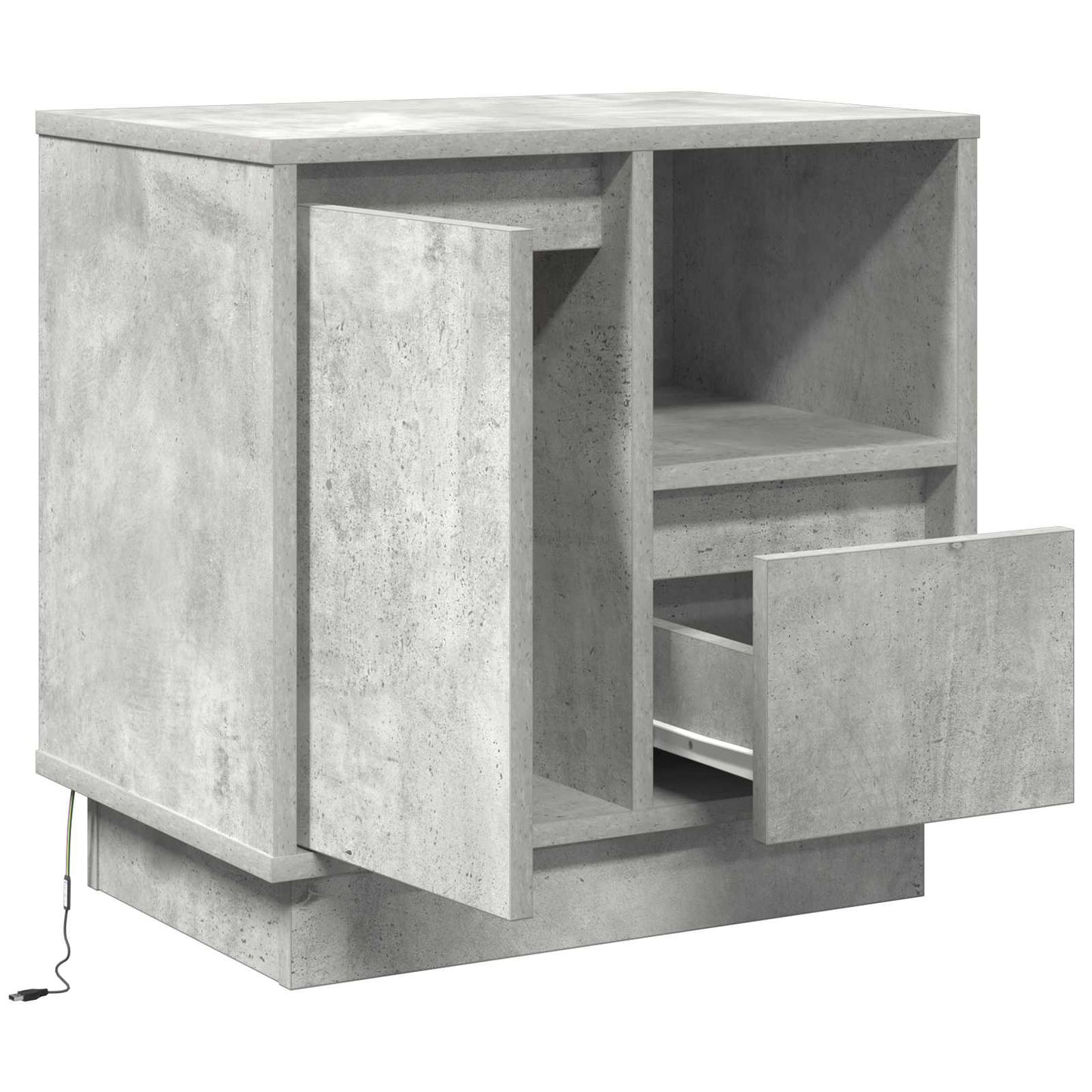Nachttisch Beton Grau 50 x 34,5 x 50 cm Holzwerkstoff