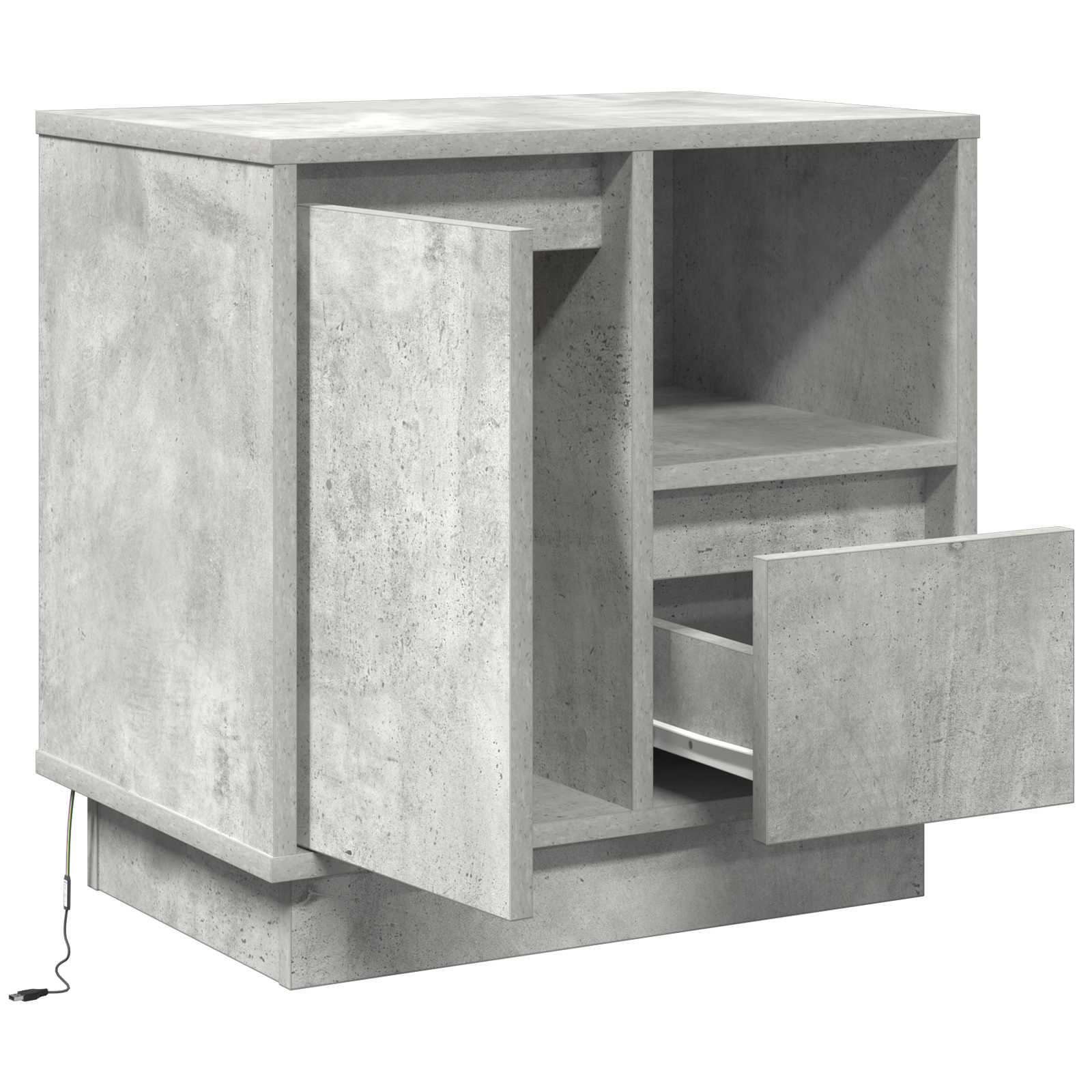Nachttisch Beton Grau 50 x 34,5 x 50 cm Holzwerkstoff