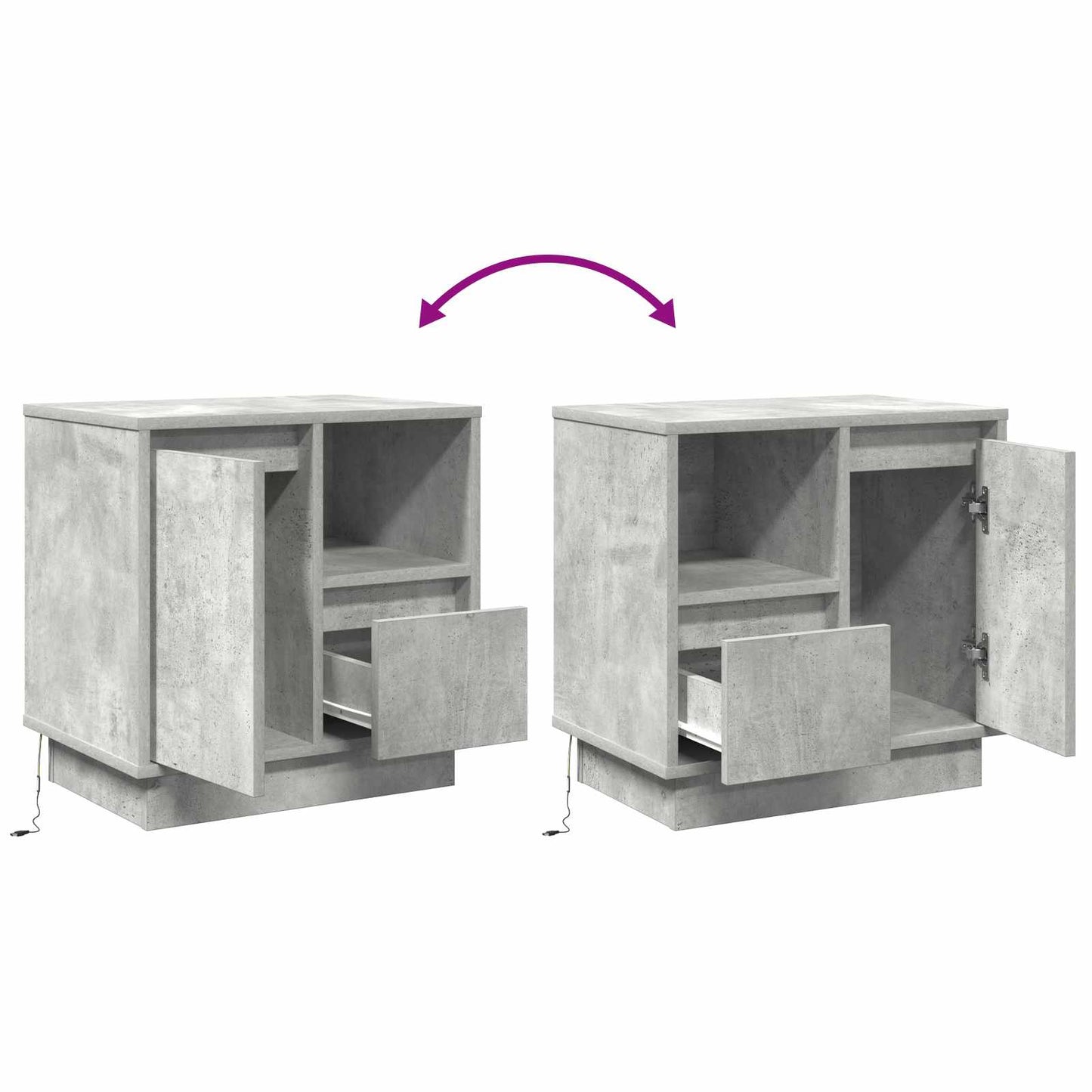 Nachttisch Beton Grau 50 x 34,5 x 50 cm Holzwerkstoff