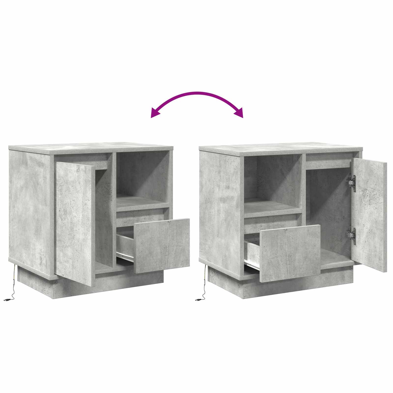 Nachttisch Beton Grau 50 x 34,5 x 50 cm Holzwerkstoff