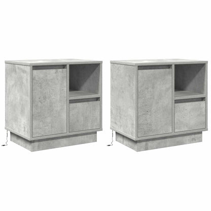 Nachttisch 2 stk. Beton Grau 50 x 34,5 x 50 cm Holzwerkstoff