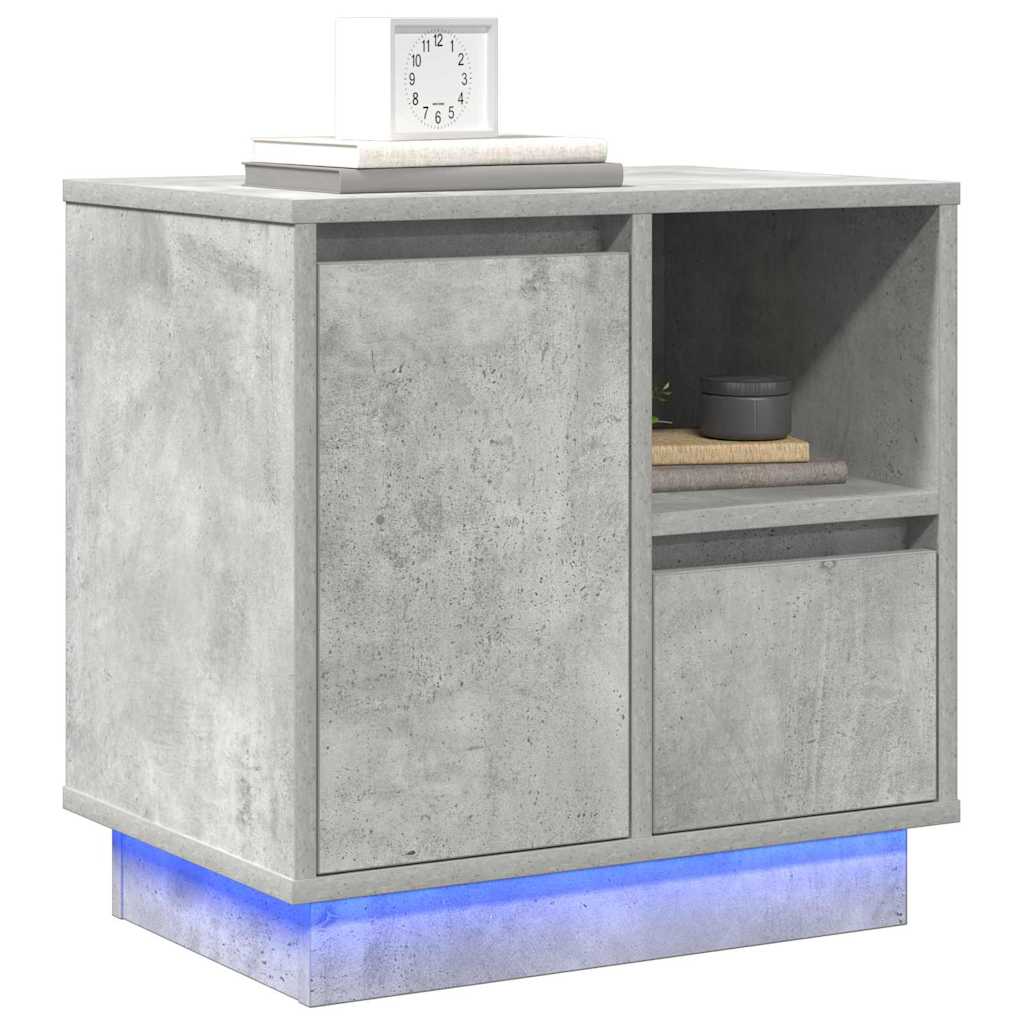 Nachttisch mit 2 pcs Betongrau 50 x 34,5 x 50 cm Holzwerkstoff