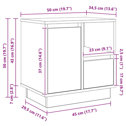 Nachttisch 2 stk. Beton Grau 50 x 34,5 x 50 cm Holzwerkstoff