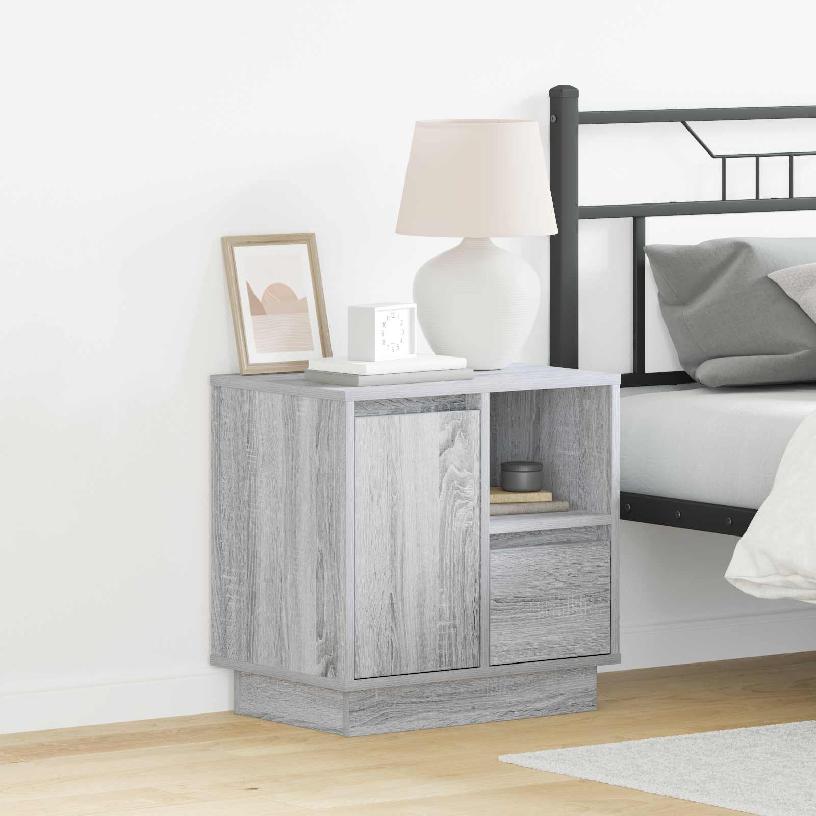 Nachttisch Grau 50 x 34,5 x 50 cm Holzwerkstoff