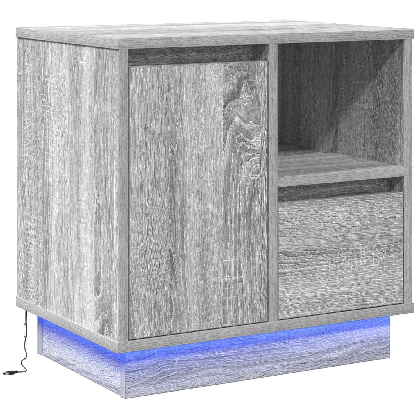 Nachttisch Grau 50 x 34,5 x 50 cm Holzwerkstoff