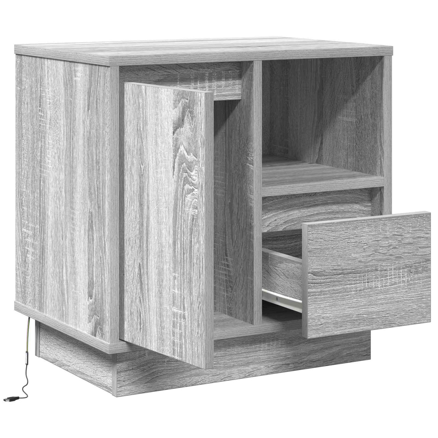 Nachttisch Grau 50 x 34,5 x 50 cm Holzwerkstoff