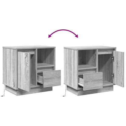 Nachttisch Grau 50 x 34,5 x 50 cm Holzwerkstoff