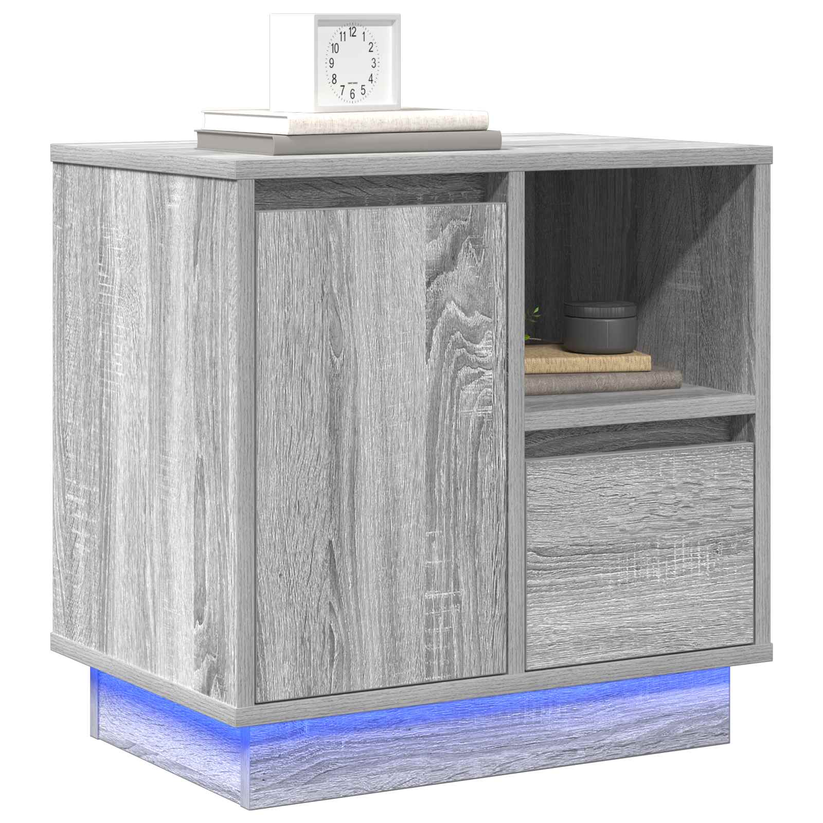Nachttisch 2 stk. Grau 50 x 34,5 x 50 cm Holzwerkstoff