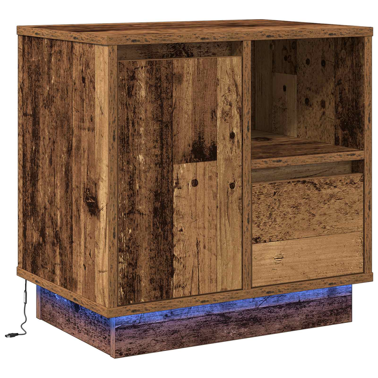 Nachttisch Altholz 50 x 34,5 x 50 cm Holzwerkstoff