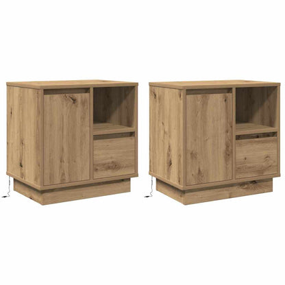 Nachttisch 2 stk. Artisan-Eiche 50 x 34,5 x 50 cm Holzwerkstoff