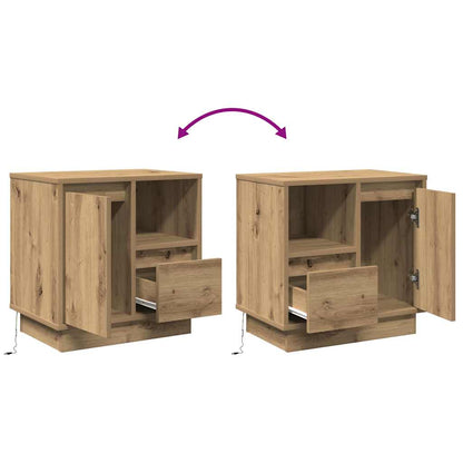 Nachttisch 2 stk. Artisan-Eiche 50 x 34,5 x 50 cm Holzwerkstoff