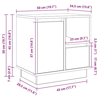 Nachttisch 2 stk. Artisan-Eiche 50 x 34,5 x 50 cm Holzwerkstoff