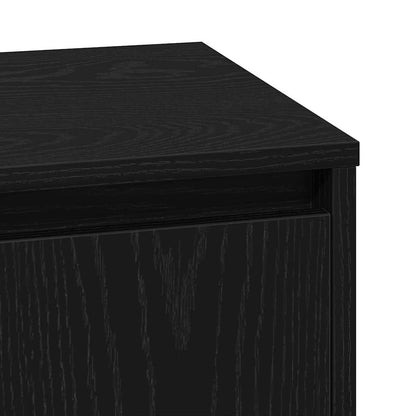 Nachttisch 2 stk. Schwarz Eichen-Optik 39 x 34,5 x 50 cm