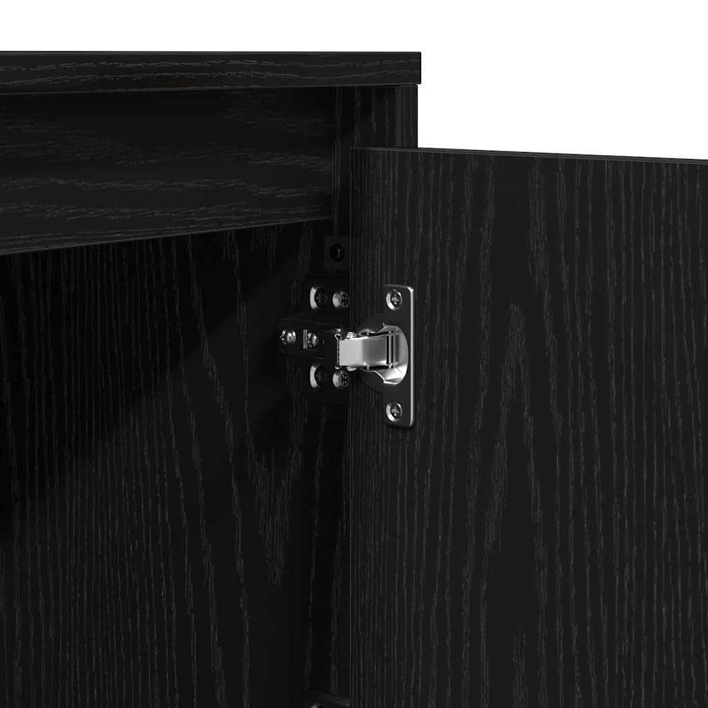 Nachttisch 2 stk. Schwarz Eichen-Optik 39 x 34,5 x 50 cm
