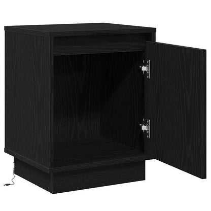 Nachttisch 2 stk. Schwarz Eichen-Optik 39 x 34,5 x 50 cm