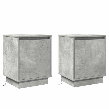 Nachttisch 2 stk. Beton Grau 39 x 34,5 x 50 cm Holzwerkstoff