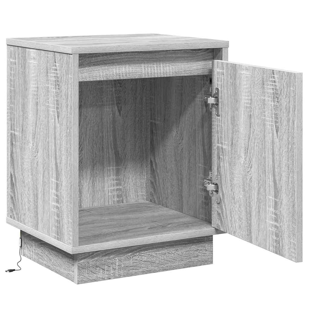 Nachttisch mit Grau 39 x 34,5 x 50 cm Holzwerkstoff