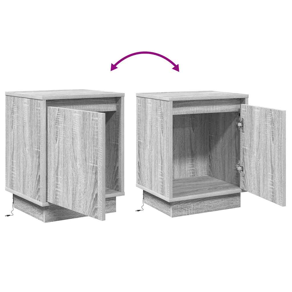 Nachttisch Grau 39 x 34,5 x 50 cm Holzwerkstoff