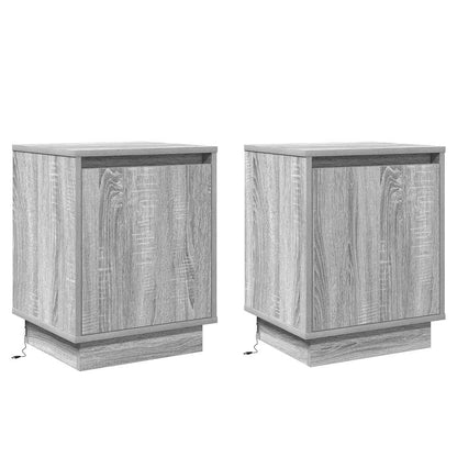 Nachttisch 2 stk. Grau 39 x 34,5 x 50 cm Holzwerkstoff