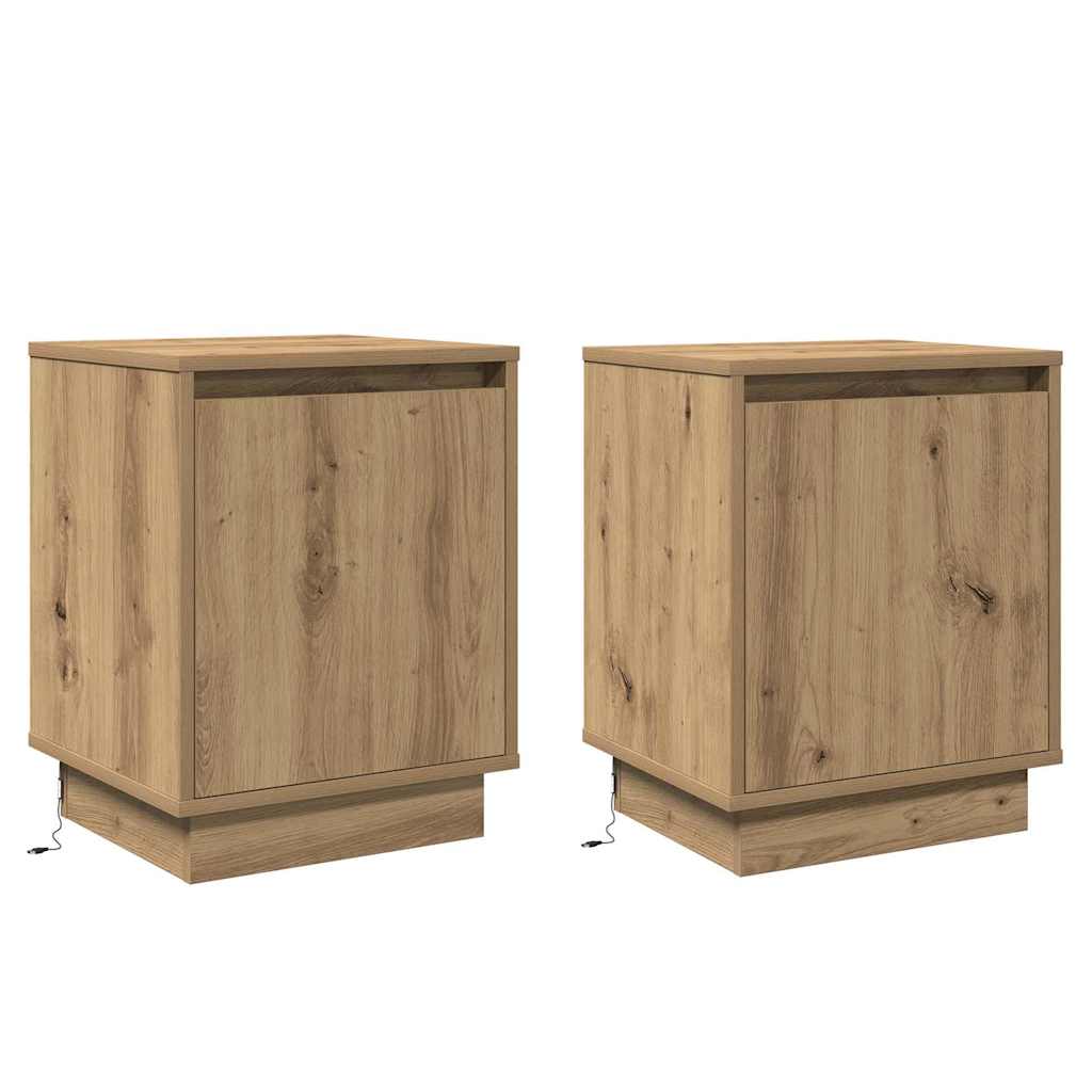 Nachttisch 2 stk. Artisan-Eiche 39 x 34,5 x 50 cm Holzwerkstoff