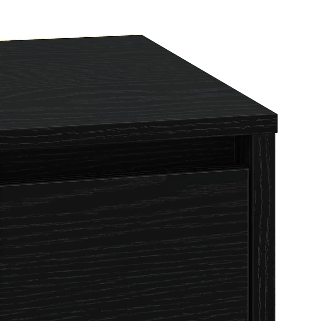 Nachttisch 2 stk. Schwarz Eichen-Optik 39 x 34,5 x 50 cm
