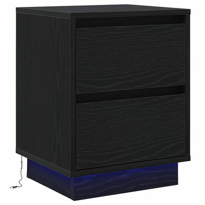 Nachttisch 2 stk. Schwarz Eichen-Optik 39 x 34,5 x 50 cm