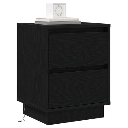 Nachttisch 2 stk. Schwarz Eichen-Optik 39 x 34,5 x 50 cm