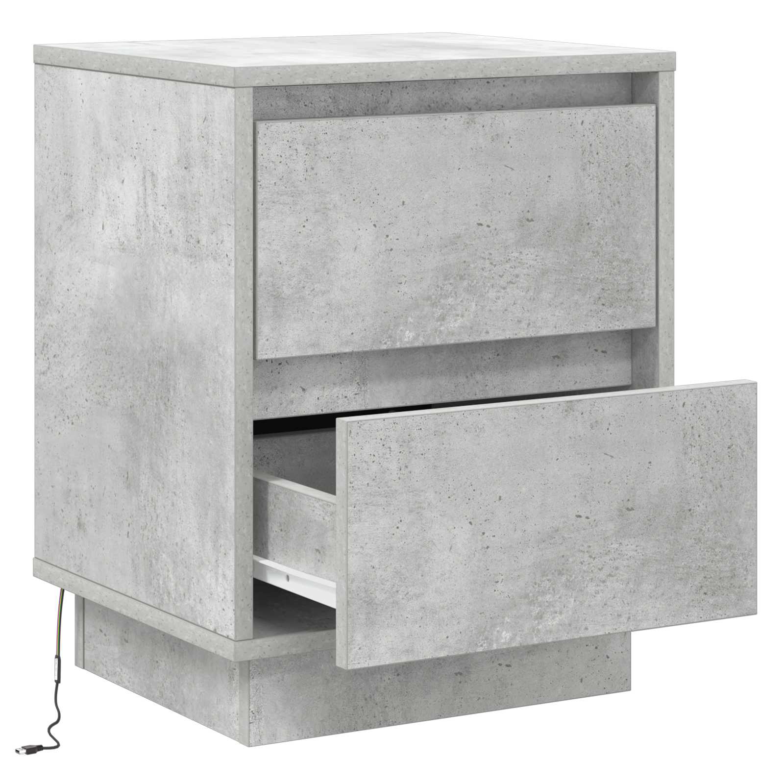 Nachttisch Beton Grau 39 x 34,5 x 50 cm Holzwerkstoff