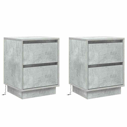 Nachttisch 2 stk. Beton Grau 39 x 34,5 x 50 cm Holzwerkstoff
