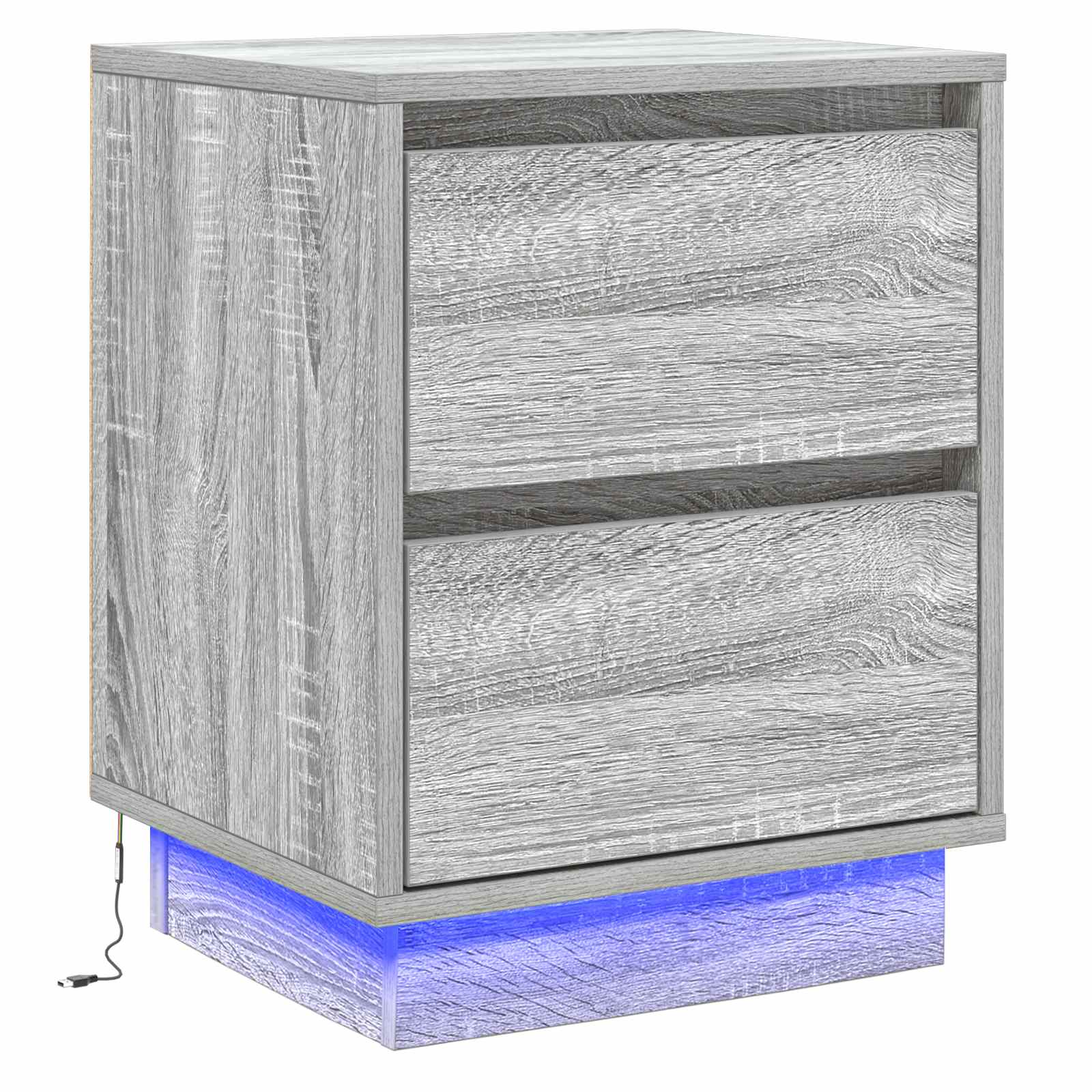 Nachttisch Grau 39 x 34,5 x 50 cm Holzwerkstoff