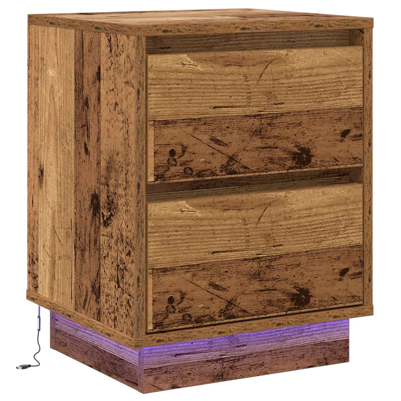 Nachttisch Altholz 39 x 34,5 x 50 cm Holzwerkstoff