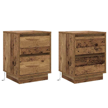 Nachttisch 2 stk. Altholz 39 x 34,5 x 50 cm Holzwerkstoff