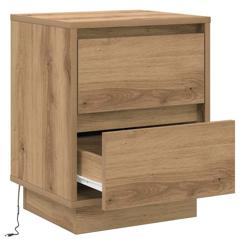 Nachttisch 2 stk. Artisan-Eiche 39 x 34,5 x 50 cm Holzwerkstoff