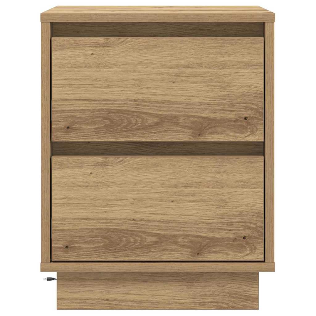 Nachttisch 2 stk. Artisan-Eiche 39 x 34,5 x 50 cm Holzwerkstoff