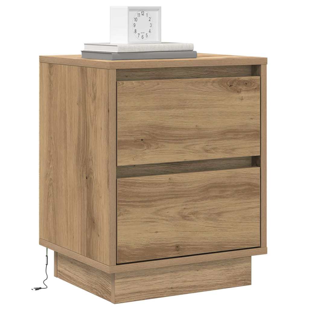 Nachttisch 2 stk. Artisan-Eiche 39 x 34,5 x 50 cm Holzwerkstoff