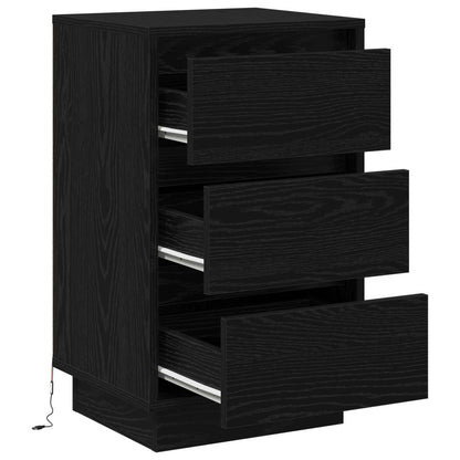 Nachttisch Schwarz Eichen-Optik 39 x 34,5 x 65 cm Holzwerkstoff