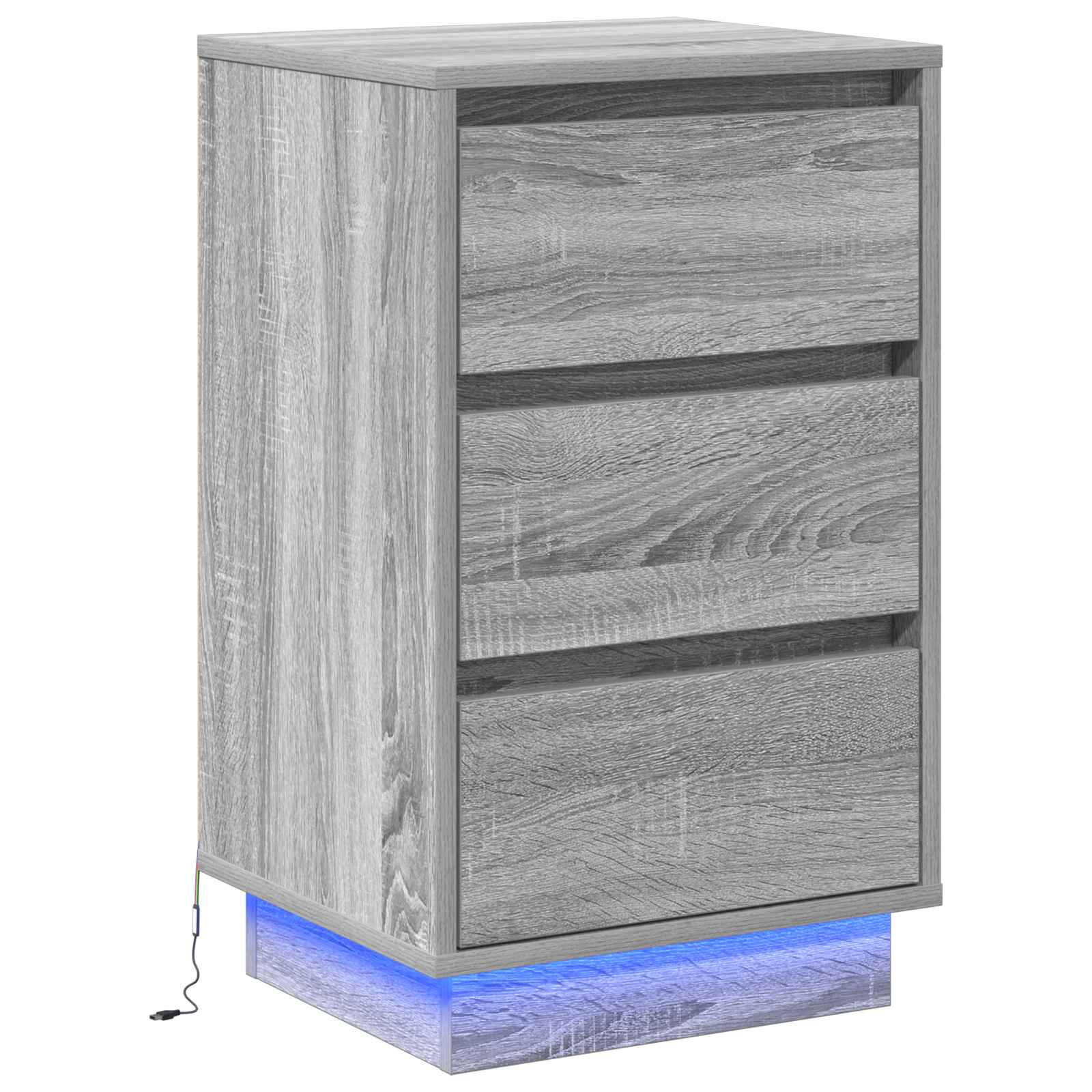 Nachttisch Grau 39 x 34,5 x 65 cm Holzwerkstoff