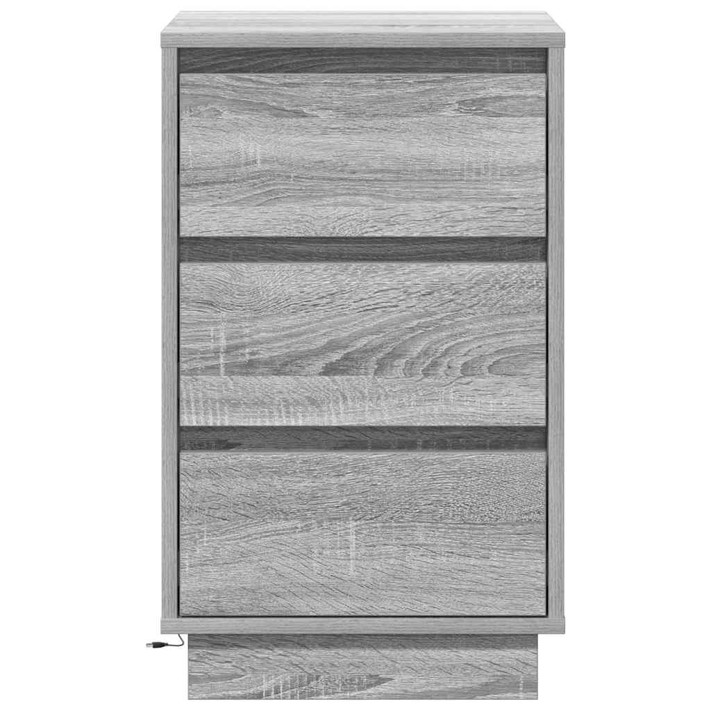 Nachttisch mit Schubladen Grau 39 x 34,5 x 65 cm Holzwerkstoff