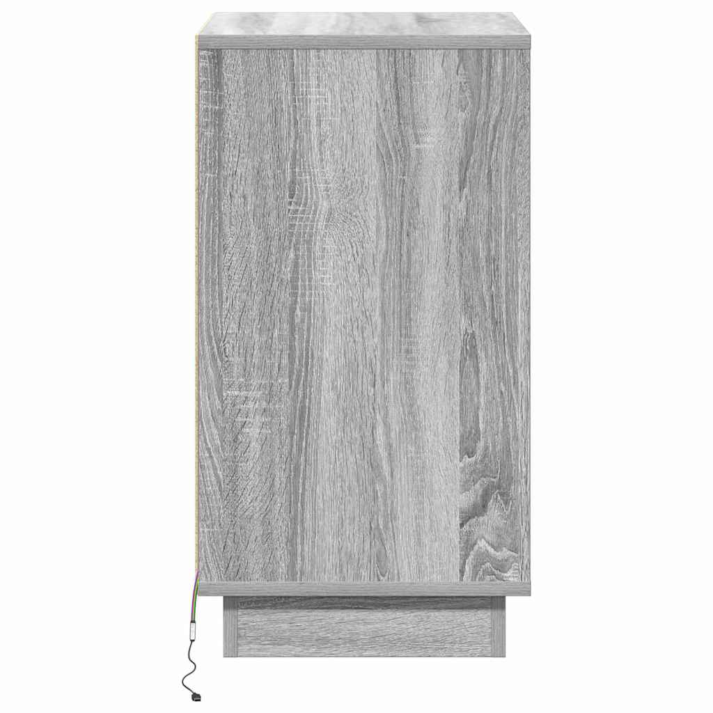 Nachttisch mit Schubladen Grau 39 x 34,5 x 65 cm Holzwerkstoff