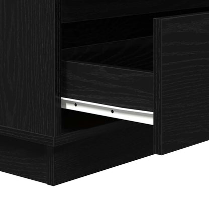 Nachttisch Schwarz Eichen-Optik 71 x 34,5 x 75 cm Holzwerkstoff