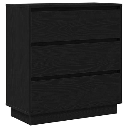 Nachttisch Schwarz Eichen-Optik 71 x 34,5 x 75 cm Holzwerkstoff