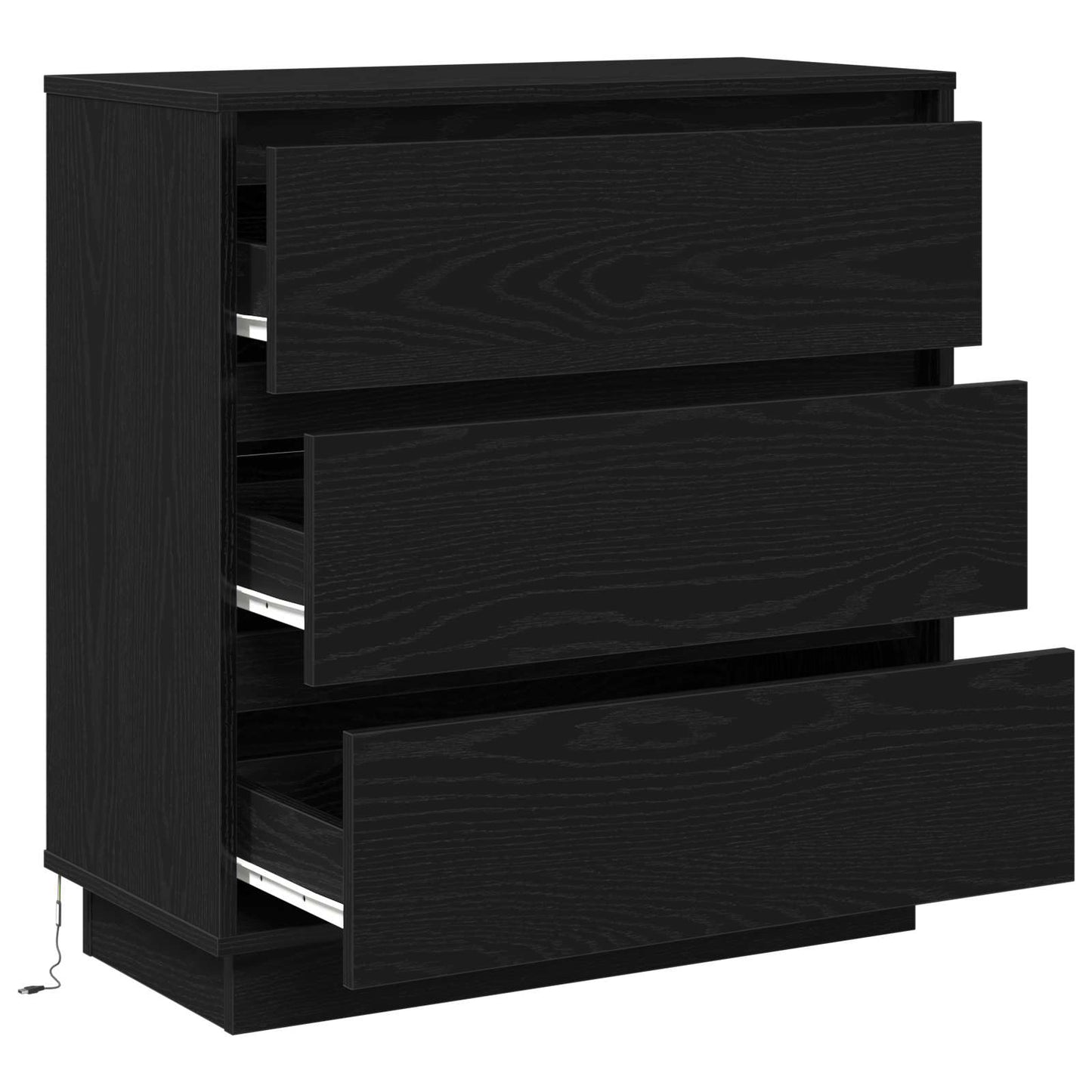 Nachttisch Schwarz Eichen-Optik 71 x 34,5 x 75 cm Holzwerkstoff