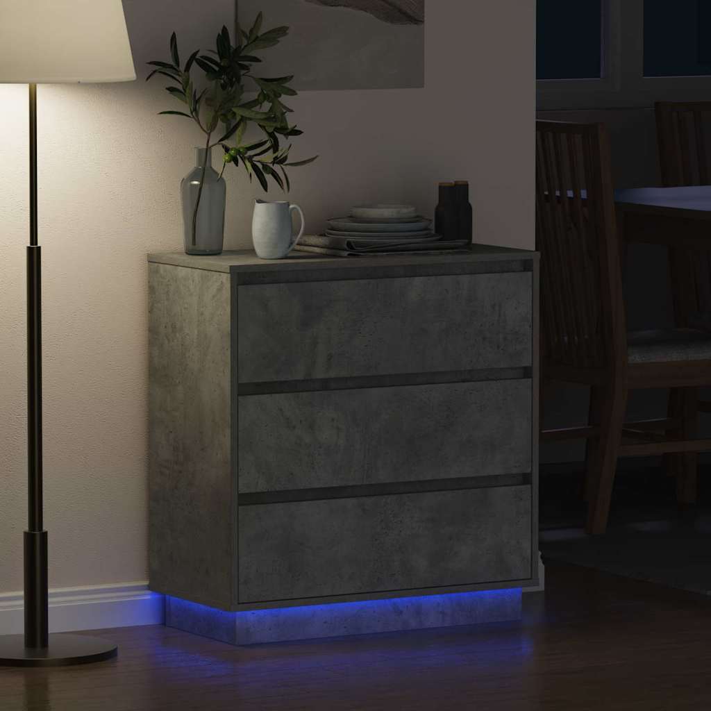 Nachttisch mit Beton Grau 71 x 34,5 x 75 cm Holzwerkstoff