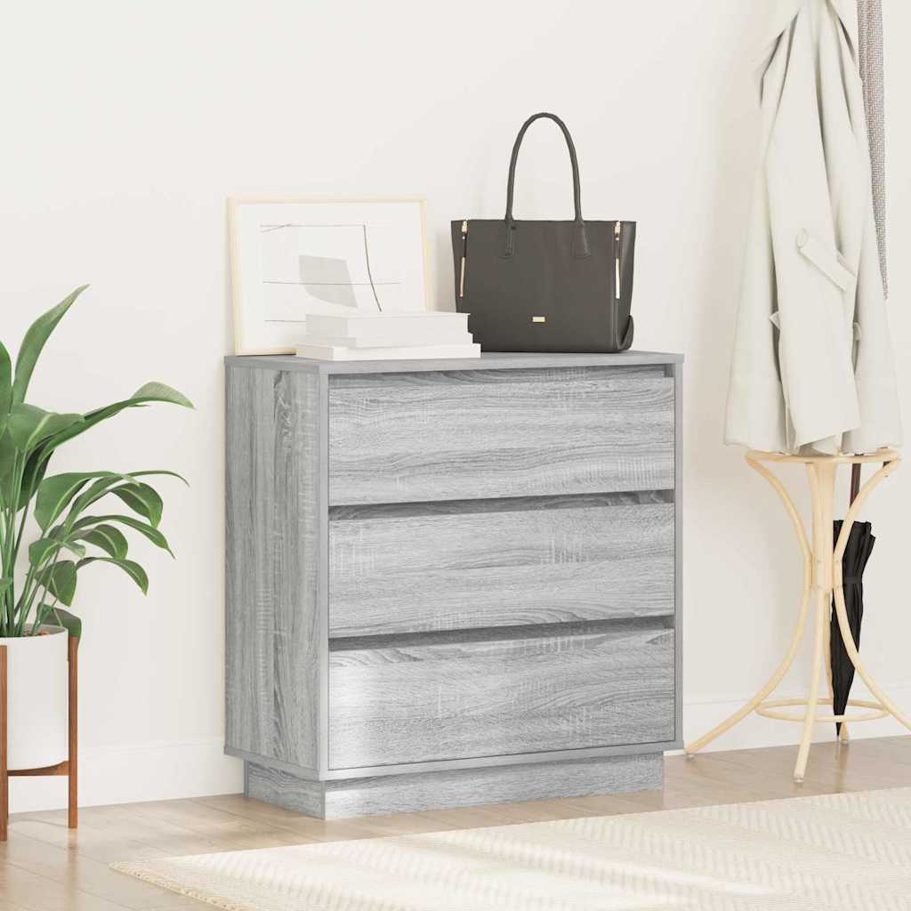 Nachttisch mit Schubladen Grau 71 x 34,5 x 75 cm Holzwerkstoff