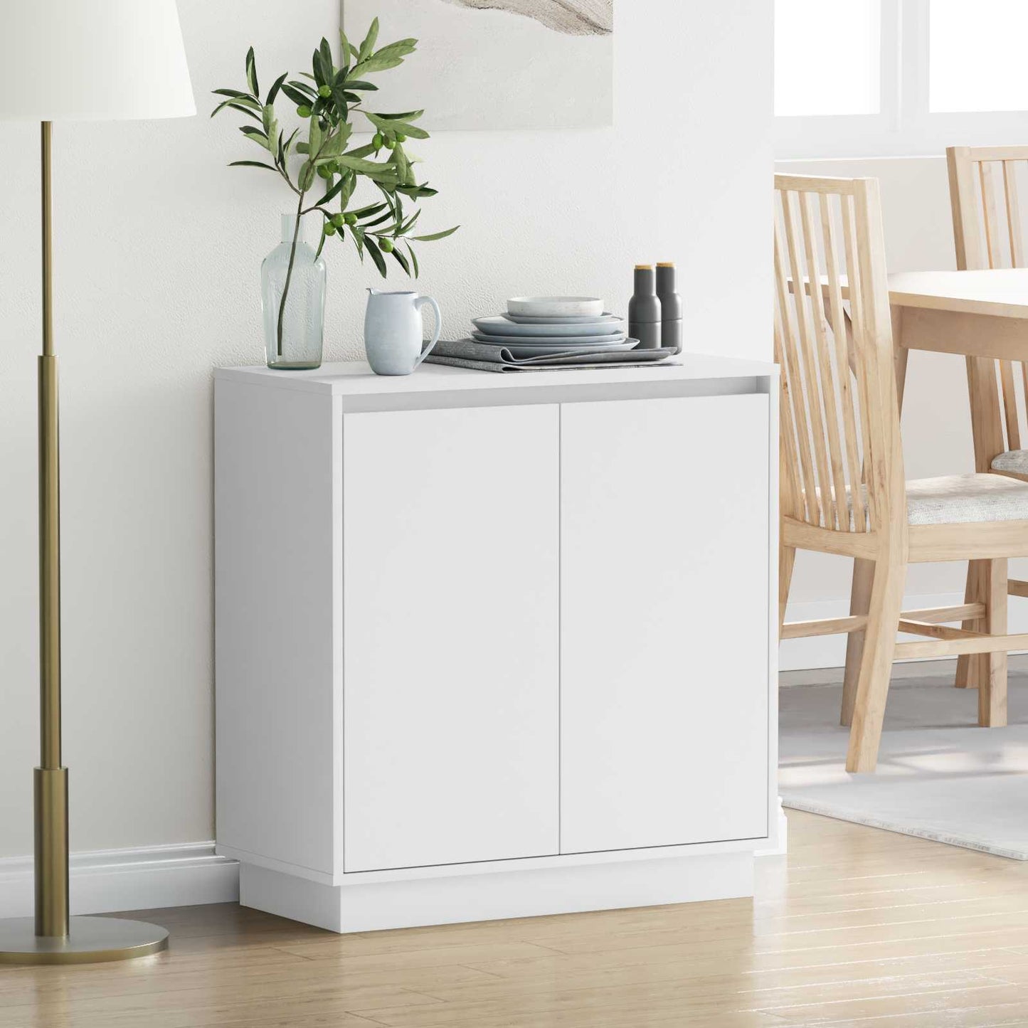 LED-Sideboard Weiß 71 x 34,5 x 75 cm Holzwerkstoff
