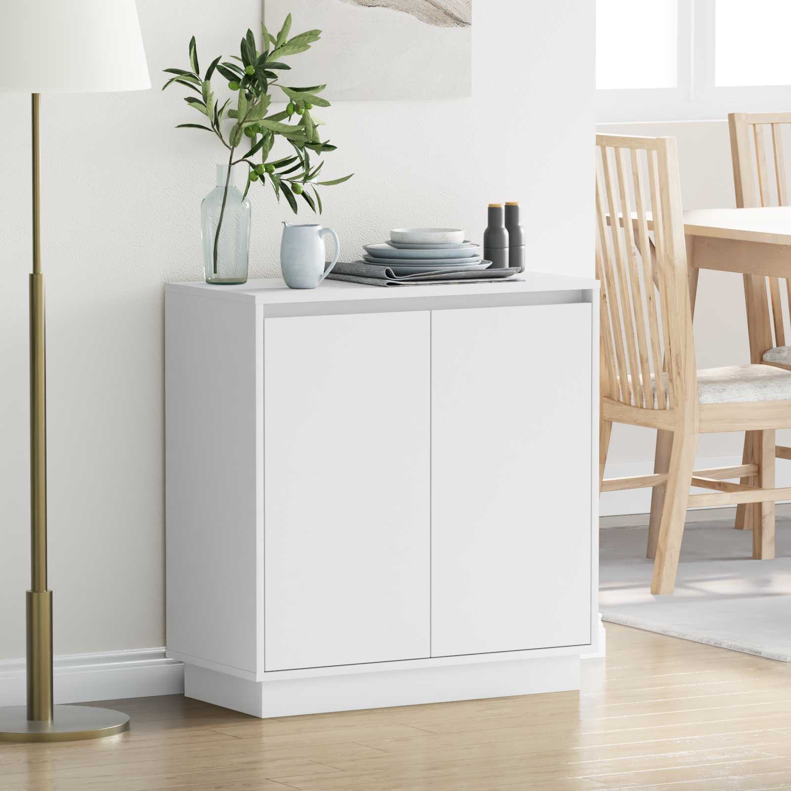 LED-Sideboard Weiß 71 x 34,5 x 75 cm Holzwerkstoff