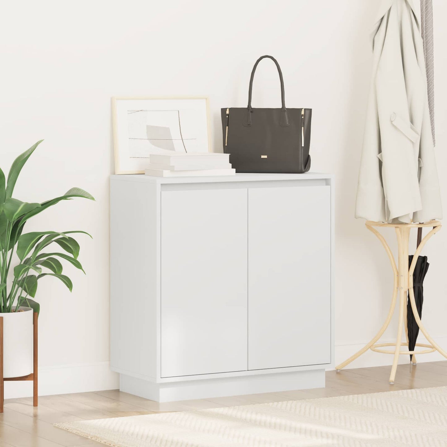 LED-Sideboard Weiß 71 x 34,5 x 75 cm Holzwerkstoff