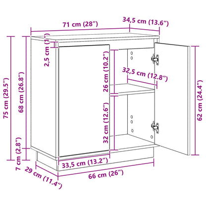 LED-Sideboard Weiß 71 x 34,5 x 75 cm Holzwerkstoff
