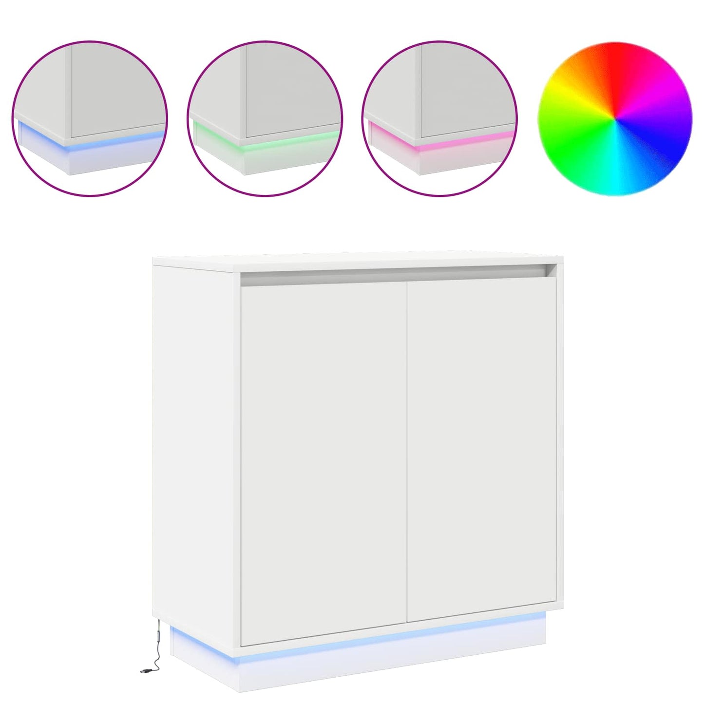 LED-Sideboard Weiß 71 x 34,5 x 75 cm Holzwerkstoff