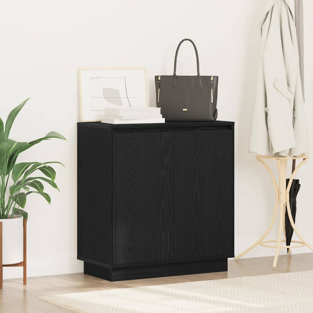 LED-Sideboard Schwarze Eiche 71 x 34,5 x 75 cm Holzwerkstoff